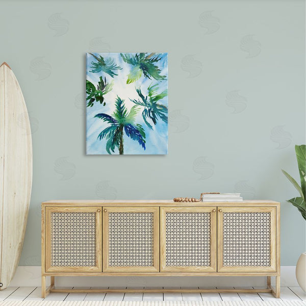 Stupell Industries Lanie Loreth | Tropical Pine Tree Leaves Overhead Sunny Blue Sky Wall Art
