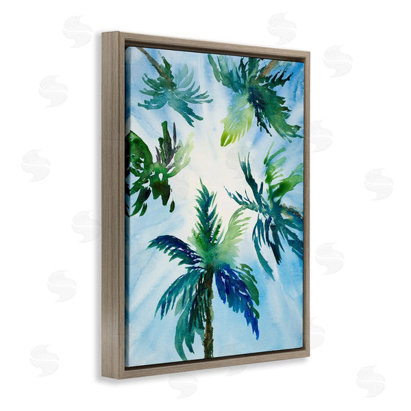 Stupell Industries Lanie Loreth | Tropical Pine Tree Leaves Overhead Sunny Blue Sky Wall Art