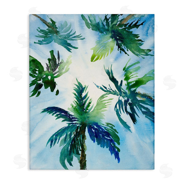 stupell industries Lanie Loreth | Tropical Pine Tree Leaves Overhead Sunny Blue Sky Wall Art