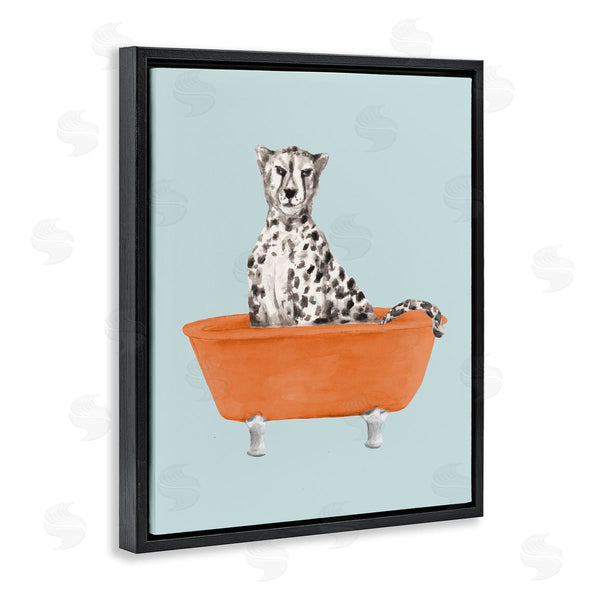 Stupell Industries Lanie Loreth | Turquoise Cheetah In Tub Wall Art