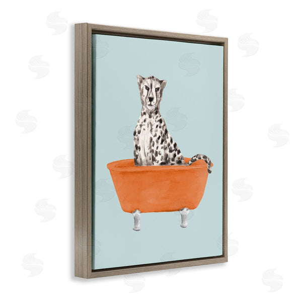 Stupell Industries Lanie Loreth | Turquoise Cheetah In Tub Wall Art