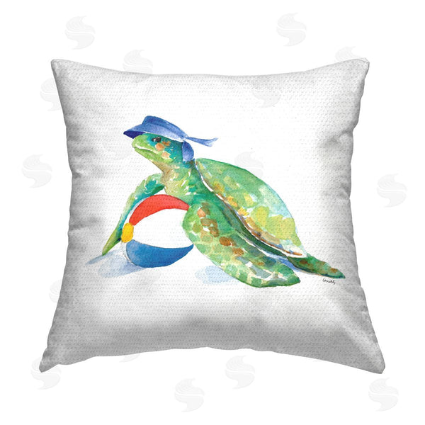 Stupell Industries Lanie Loreth | Turtle & Beach Ball Printed Throw Pillow