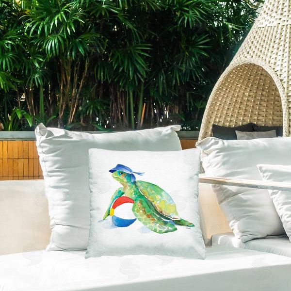 Stupell Industries Lanie Loreth | Turtle & Beach Ball Printed Throw Pillow