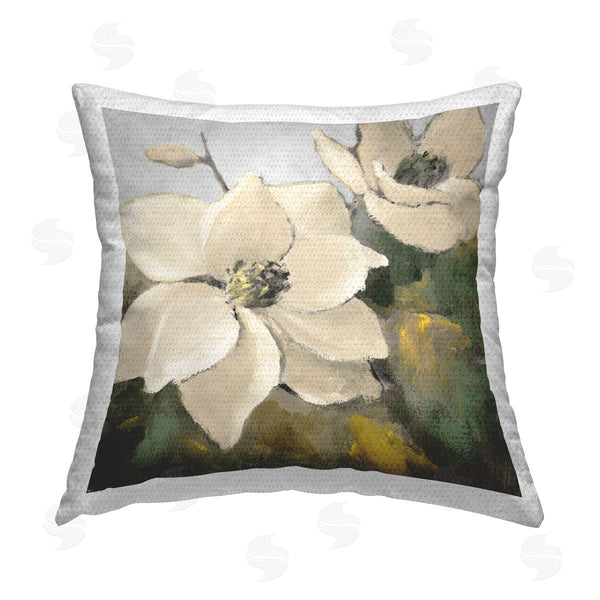 Stupell Industries Lanie Loreth | Two Magnolia Blossoms Printed Throw Pillow