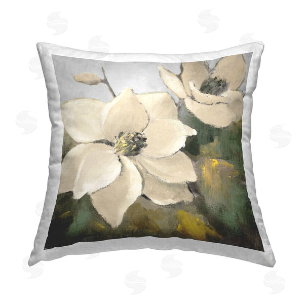 stupell industries Lanie Loreth | Two Magnolia Blossoms Printed Throw Pillow