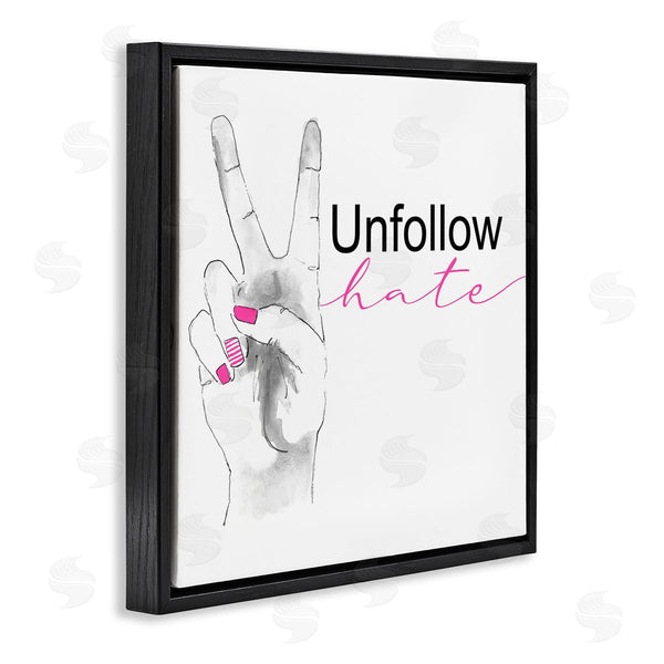 Stupell Industries Lanie Loreth | Unfollow Hate Peace Hand Sign Wall Art