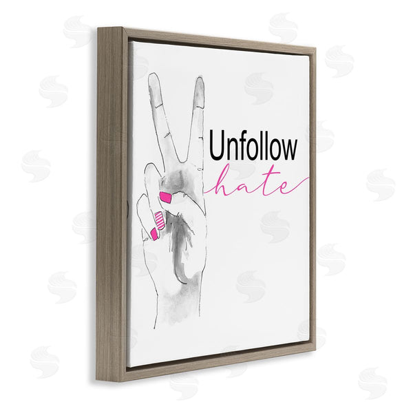 Stupell Industries Lanie Loreth | Unfollow Hate Peace Hand Sign Wall Art