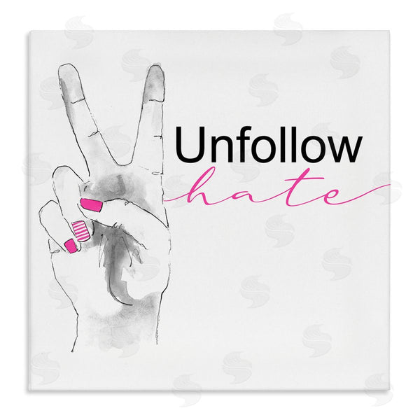 stupell industries Lanie Loreth | Unfollow Hate Peace Hand Sign Wall Art
