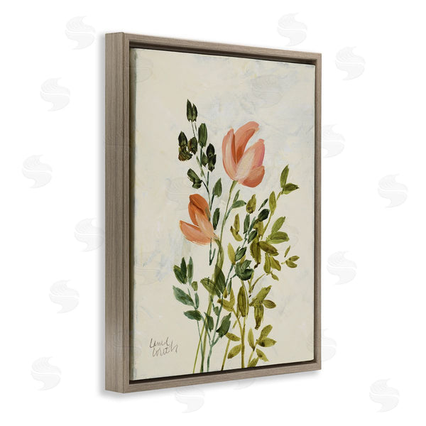 Stupell Industries Lanie Loreth | Vintage Leaves Pink Blossom Wall Art