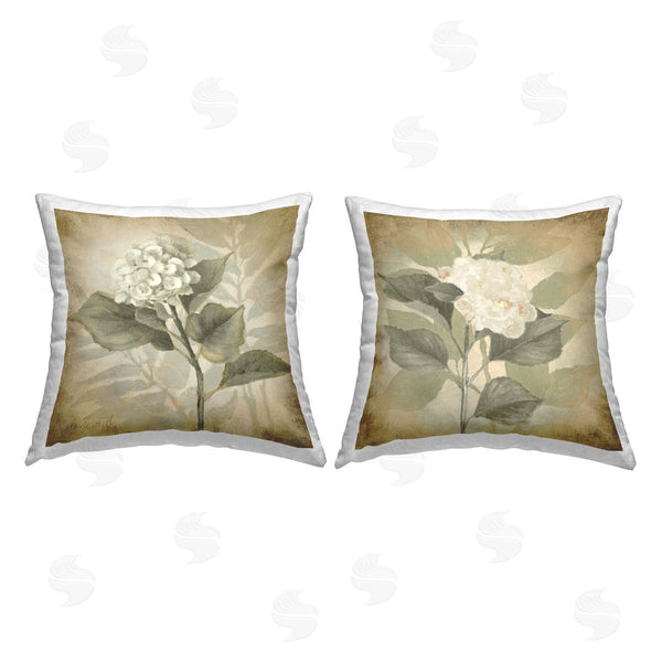stupell industries Lanie Loreth | Vintage Opaque Hydrangea Printed Throw Pillow Set