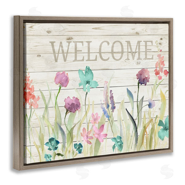 Stupell Industries Lanie Loreth | Welcome Sign Spring Wildflowers