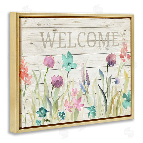 Stupell Industries Lanie Loreth | Welcome Sign Spring Wildflowers