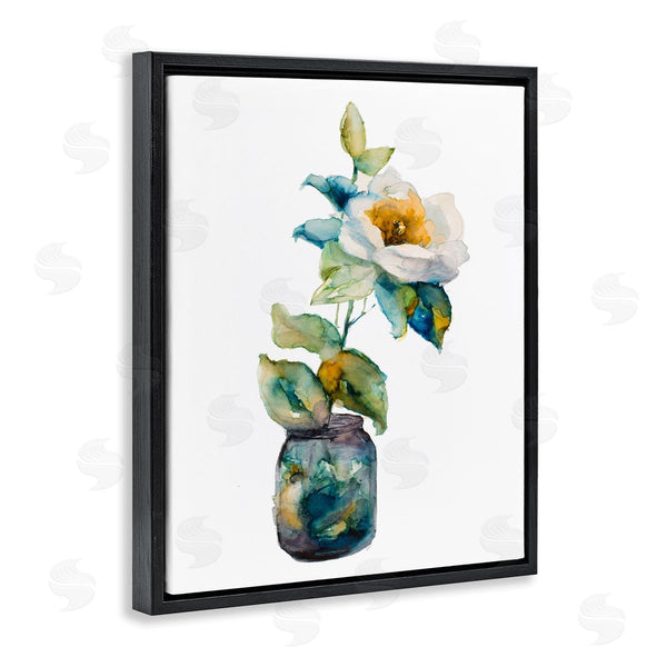 Stupell Industries Lanie Loreth | White Flower Arrangement Abstract Fluid Ink Glass Vase Wall Art