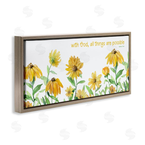 Stupell Industries Lanie Loreth | With God Proverb & Daisies Wall Art