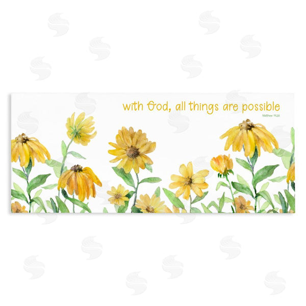 Stupell Industries Lanie Loreth | With God Proverb & Daisies Wall Art