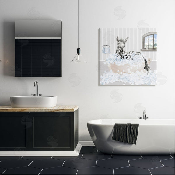 Stupell Industries Lanie Loreth | Zebra Splash Bubble Bath Wall Art