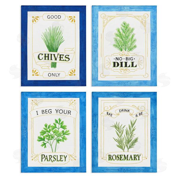 stupell industries Lara Beeston | Kitchen Herb Puns Wall Art