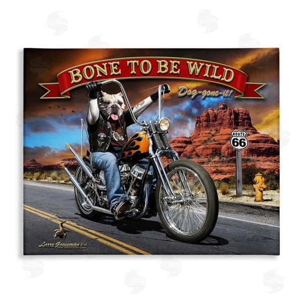 stupell industries Larry Grossman | Bone Wild Motorcycle Dog