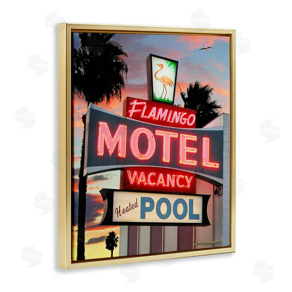 Stupell Industries Larry Grossman | Tropical Flamingo Motel