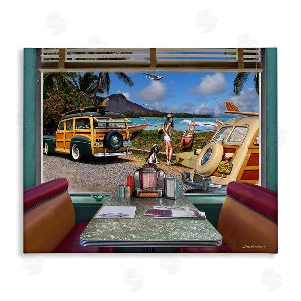 stupell industries Larry Grossman | Vintage Diner Beach View