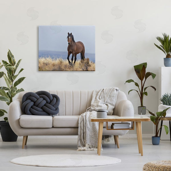 Stupell Industries Larry McFerrin | Equestrian Horse In Wild Countryside Soft Blue Sky Wall Art