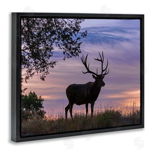 Stupell Industries Larry McFerrin | Wild Elk Sunrise Forest Animal Antlers Morning Sky Wall Art