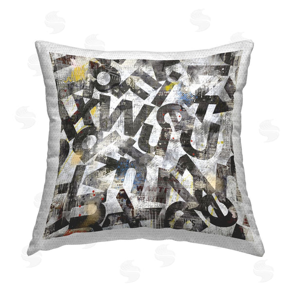 Stupell Industries Laura Gibson | Mixed Letters Abstraction Printed Throw Pillow