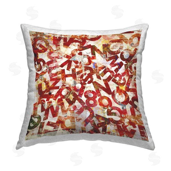 Stupell Industries Laura Gibson | Red Typography Collage Printed Throw Pillow