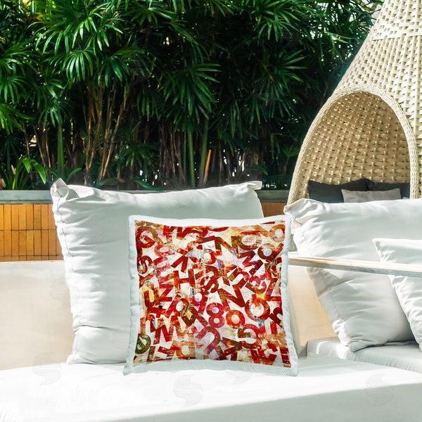 Stupell Industries Laura Gibson | Red Typography Collage Printed Throw Pillow