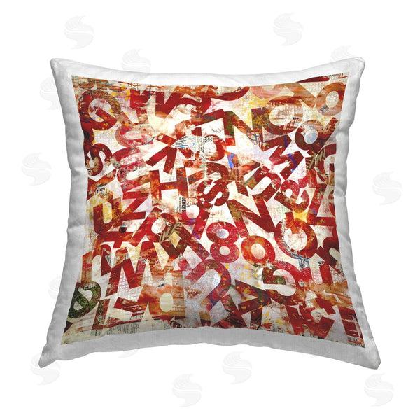 stupell industries Laura Gibson | Red Typography Collage Printed Throw Pillow