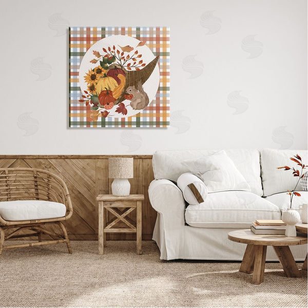 Stupell Industries Laura Konyndyk | Abundant Harvest Tartan Cornucopia Wall Art