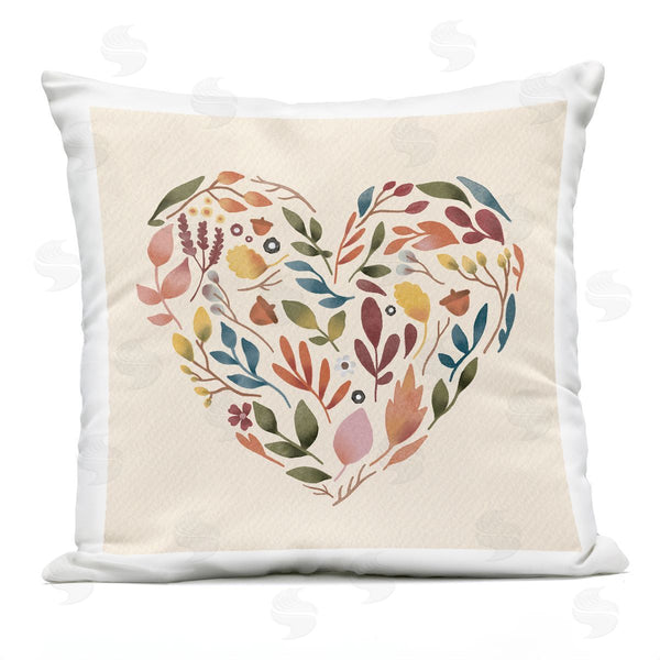 Stupell Industries Laura Konyndyk | Autumnal Botanicals Heart Shape Casual Design Printed Throw Pillow