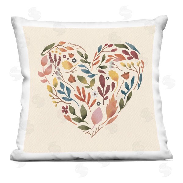 stupell industries Laura Konyndyk | Autumnal Botanicals Heart Shape Casual Design Printed Throw Pillow