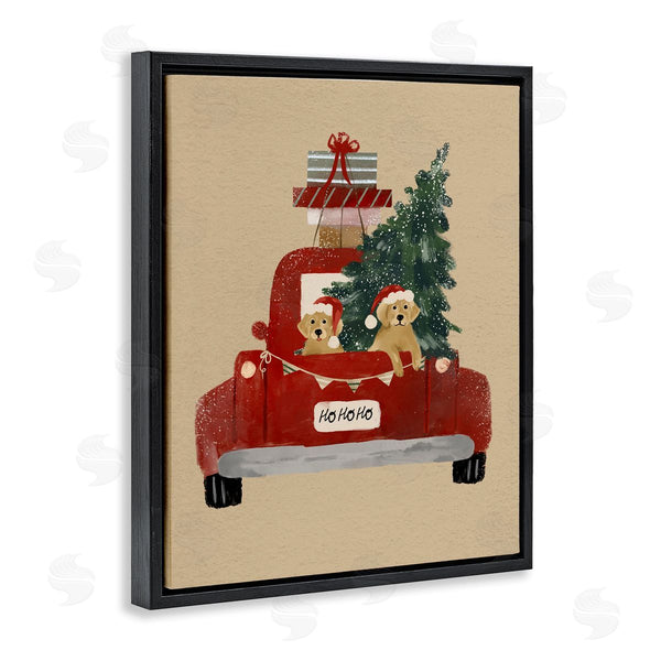 Stupell Industries Laura Konyndyk | Dogs Wearing Festive Hats Christmas Tree Truck Wall Art