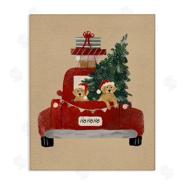 stupell industries Laura Konyndyk | Dogs Wearing Festive Hats Christmas Tree Truck Wall Art