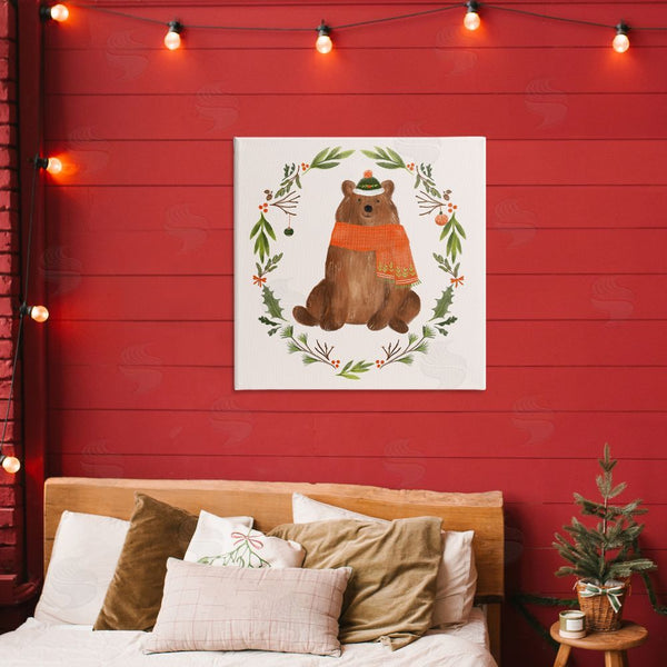 Stupell Industries Laura Konyndyk | Holiday Bear Wreaf