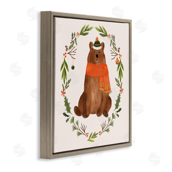 Stupell Industries Laura Konyndyk | Holiday Bear Wreaf