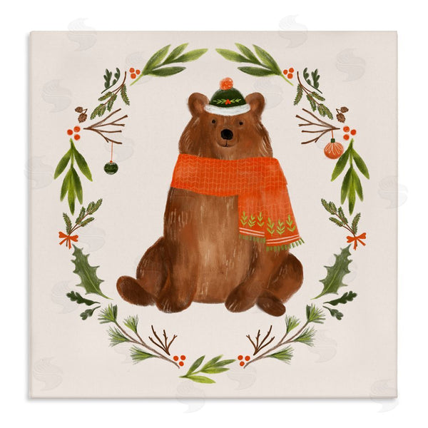 stupell industries Laura Konyndyk | Holiday Bear Wreaf