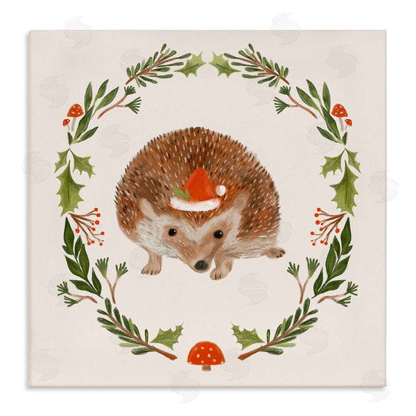 stupell industries Laura Konyndyk | Holiday Hedgehog Wreaf Wall Art