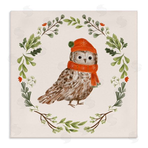 stupell industries Laura Konyndyk | Holiday Owl Wreaf