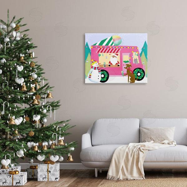 Stupell Industries Laura Konyndyk | Santa Claus Serving Snow Cones Whimsical Design Wall Art