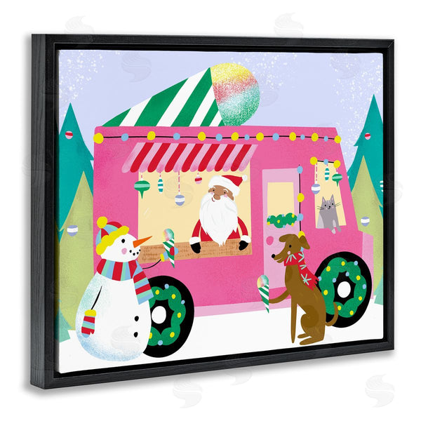 Stupell Industries Laura Konyndyk | Santa Claus Serving Snow Cones Whimsical Design Wall Art