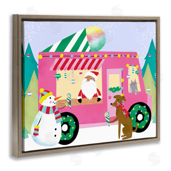 Stupell Industries Laura Konyndyk | Santa Claus Serving Snow Cones Whimsical Design Wall Art