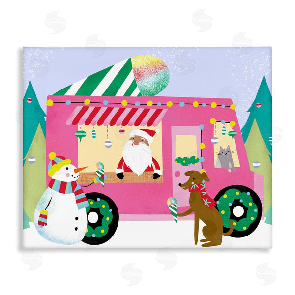stupell industries Laura Konyndyk | Santa Claus Serving Snow Cones Whimsical Design Wall Art