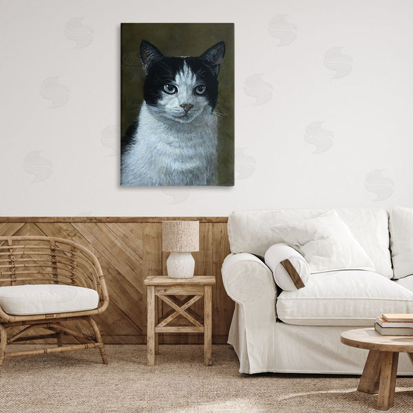 Stupell Industries Laura Mark-Finberg | Black & White Cat Angst Wall Art