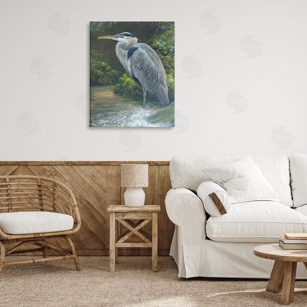 Stupell Industries Laura Mark-Finberg | Blue Heron At Water's Edge Wall Art