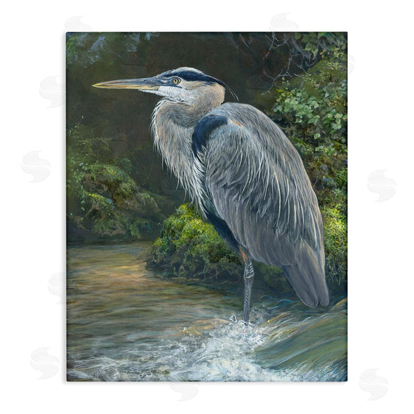 stupell industries Laura Mark-Finberg | Blue Heron at Water's Edge Wall Art