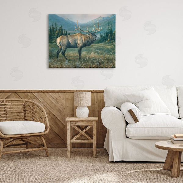 Stupell Industries Laura Mark-Finberg | Powerful Elk In Field Wall Art