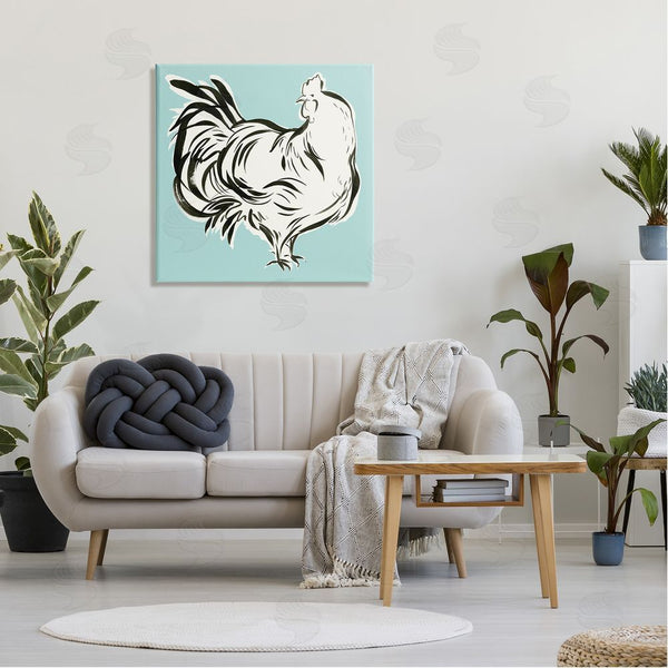 Stupell Industries Laura Marr | Abstract Hen On Blue Wall Art