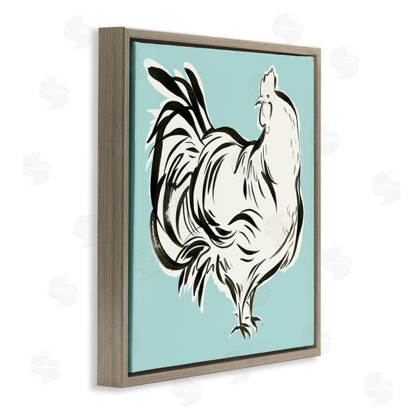 Stupell Industries Laura Marr | Abstract Hen On Blue Wall Art